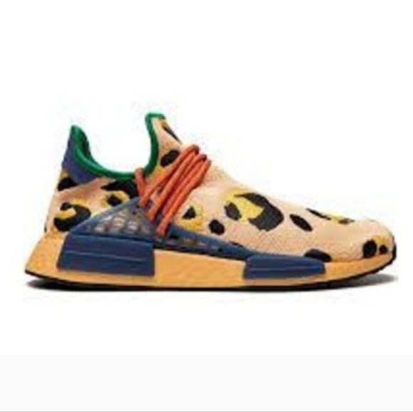 Adidas x Pharrell NMD Hu 'Animal Print' Sneakers Pulse Amber Size 9